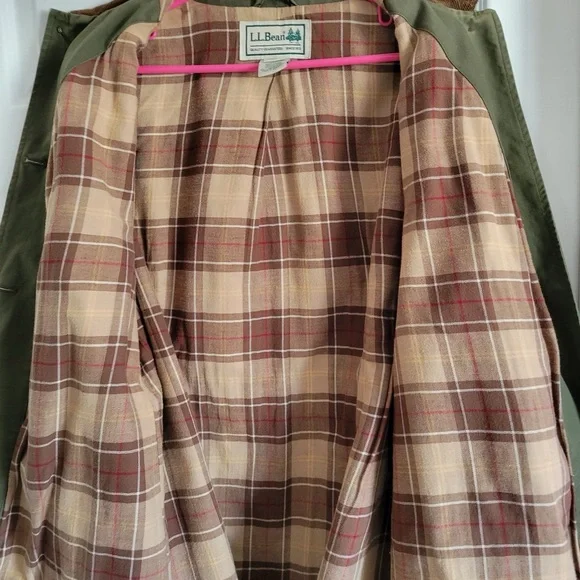 L.L. Bean Women's Barn Jacket-Barn Coat Green with Brown Collar sz1X NWT - Picture 7 of 9